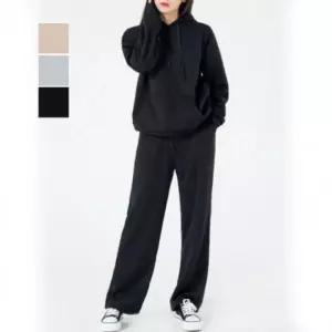 상하세트 여성트레이닝 일자 기모후드 기모 데 바지 기모 따뜻한 일자 후드 후드티 기