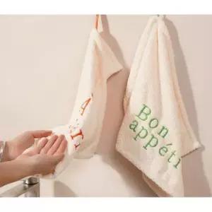 프랑스어 레터링 핸드타올 고리수건 주방수건  4컬러)