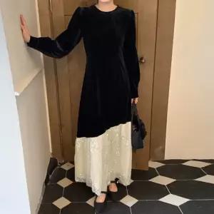 히메 스팽글 벨벳 롱 원피스