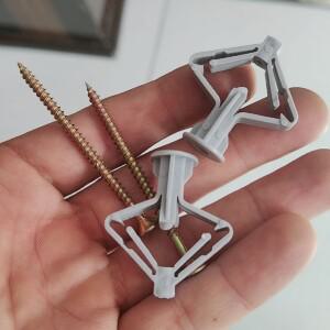 플라스틱 확장형 셀프 드릴링 월 피어스드 파이프 튜브 키트 스크류 드라이월 앵커 석고보드 중공 벽돌 섬