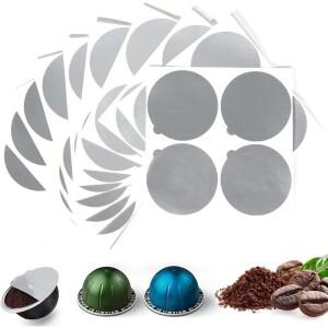 접착 알루미늄 호일 뚜껑 씰 스티커 네스프레소 버츄오 캡슐 커피 포드 재사용 가능한 커버 용 일회용 빈
