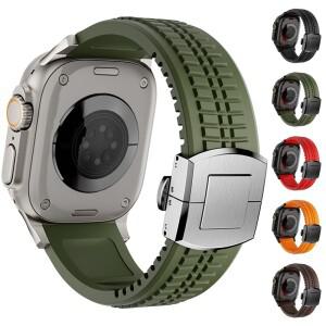 애플 호환 워치 울트라 2/1 49mm  10 9 8 7  아이워치 6 5 4 3 42mm용 실리콘 스포츠 스트랩/러버 밴드