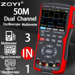 ZOYI ZT-703S 디지털 오실로스코프 멀티테스터기 멀티미터 링 속도 50MHZ 대역폭 지지대 파형 도구 280 MS/
