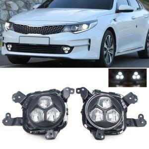 볼보트럭 데이라이트 기아 K5 옵티마 2015 조립용 LED 안개등, 운전 자동차 앞 범퍼 헤드라이트 그릴 신호