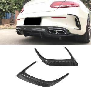 범퍼덕트 탄소 섬유 리어 사이드 범퍼 스쿠프 에어 덕트 벤트 그릴 트림 커버 페어 키트, 메르세데스 벤츠