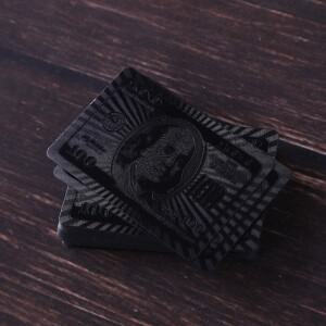 프린트 특이한 골드 호일 블랙 포커 미국 달러 플레잉 그룹 게임 방수