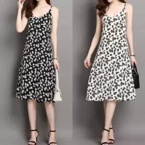 무늬 롱원피스 URD-023 끈원피스 여름원피 (WFKHKZQ)