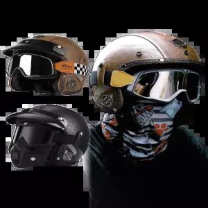 빈티지 크루저 반모 헬멧 스쿠터 겨울방한 포함 고글