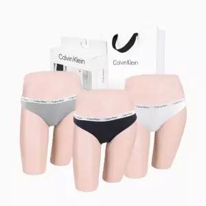 [Calvin Klein]UNDERWEAR 캘빈클라인 언더웨어 여자속옷 비키니 삼각팬티 3장 세트쇼핑백 QD3588-999 P0...