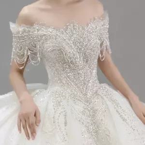 비즈 웨딩드레스 스몰 신부 웨딩 드레스 피로연 셀프 촬영용 야외 디자인