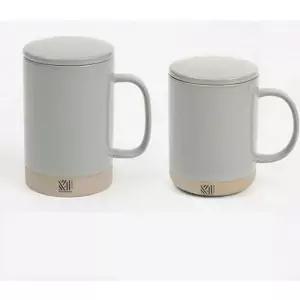 도자기 머그컵 머그잔 커피잔 민트그레이 2P 세트 유리컵 유리머그컵 유리커피잔 맥주잔 찻잔 물컵 물잔