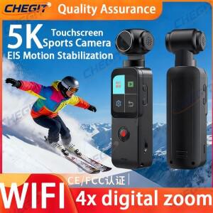 4K/5K 울트라 와이파이 OR 터치 스크린 포켓 액션 카메라 270 ° 브이로그 미니 소형 스포츠 캠 헬멧 여행
