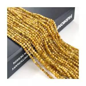 비즈공예 골드 호안석(타이거 아이) 3mm 팔찌만들기 비드 재료 원석비즈 beads