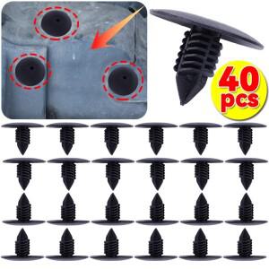 10mm 자동 나사 패스너 휠 커버 머드 가드 범퍼 장착 클립 Clio MK2 MK3 Scenic Megane 용 검정색 플라스틱