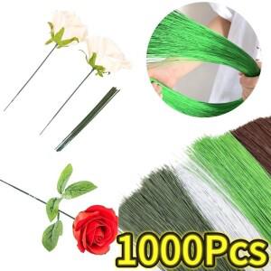 100-1000pcs 40cm 인공 꽃 줄기 장미 잎/기본 스틸 와이어 DIY 비누/종이 스텁 액세서리 공예 장식