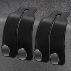 아멜리티 카시트 백 수납 후크, 헤드레스트용 카 지갑 및 가방용 헤드레스트 자동차용 걸이(2팩, 블랙)