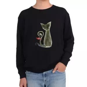 기모맨투맨 고양이 꼬리리본 야옹이그림 다양한색상 전사이즈 (WFKIX6T)