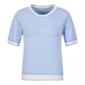 [하프클럽/코인코즈]코인코즈 믹싱 체크 라운드 반팔 니트_DZ4MP078