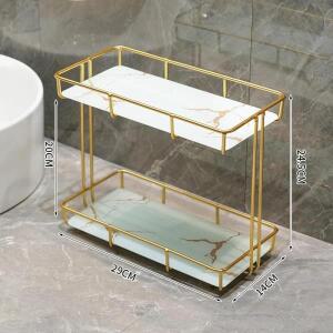 2단 수납 선반 금속 대리석 욕실 화장품 트레이