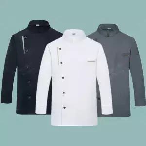 조리복 셰프복 요리복 주방복 주방 작업복 레스토랑 화이트 셰프 코트 자켓 재킷 호텔 긴 요리사 유니폼 빵