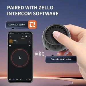 ZELLO 무선 마이크 스피커 용 Bluetooth PTT 워키 토키 제어 버튼 iOS 안드로이드 전화 자동차 오토바이 음