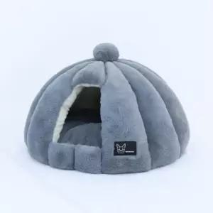 무배당출 큐 고양이 극세사 이글루 하우스 그레이 1P 침대 숨숨집