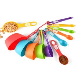 12개 베이킹 도구 주방 계량 스푼 세트 플라스틱 눈금 있는 우유 커피