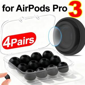 에어팟 프로 3용 XS/S/M/L 교체 가능 이어팁 소프트 실리콘 고무 이어버드 소음 감소 구멍 포함