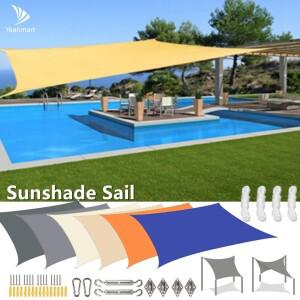 방수 태양 쉐이드 돛 캐노피 직사각형 UV 차단 쉘터  야외 정원 파티오 뒤뜰 테라자 차양 프라이버시 스크