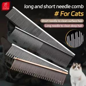 Fenice 고양이 특수 밀도 이빨 빗 떠다니는 털 제거 오픈 매듭 래그돌 영국 숏 헤어 고양이 빗 롱