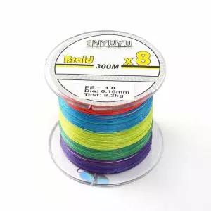 8합사 낚싯줄 1호 300m 한치 오색합사줄