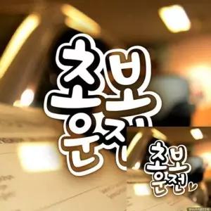 세로 자동차 스티커 초보운전 엠보싱 문구 반사형 차량 안전 (WFKKZ3A)