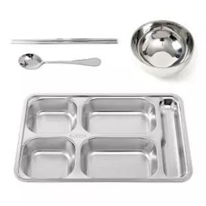 온키친 817IGE62 스텐 4구 식판 풀세트 (수저칸)(특대)병원식판