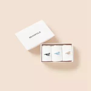 베이직 골지 화이트 양말 3족 SET  화이트