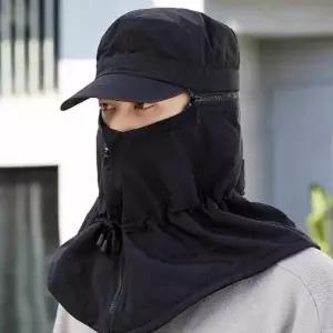 캡모자 모자 넥워머 검정 겨울 방한 커플 마스크