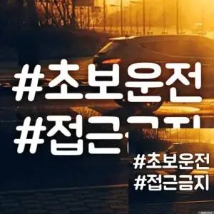 초보운전 스티커 자동차 해시태그 주의 표지 화이트 차량용 안전 (WFKKZ1E)