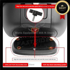 오토바이 트렁크 42L 대용량 방수 스쿠터 공구함 특대형 수납함 (안감, 바닥, 소프트 등받이 포함)