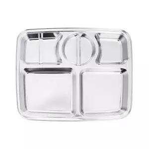 스텐락 162BVH64 스텐레스 5찬 사각식판 배식판 학교 회사