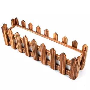 미니 조화 화분 원목 사각 박스 브라운 대형 인테리어