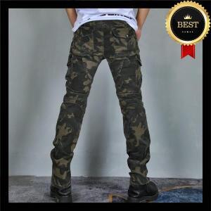 아미카지 정글 위장 레저 남성용 오토바이 야외 라이딩 청바지 4종 보호 도로 레이싱 스트레치 팬츠