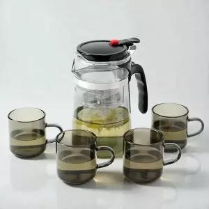 버튼형 내열유리 티포트 500ml 다기세트 찻잔 레트로 티세트