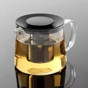 내열 유리 티포트 차포트 뚜껑 잠금 기능 거름망 포함 주전자
