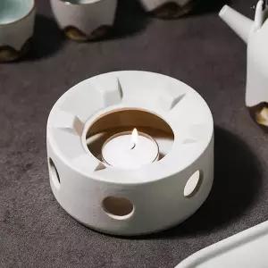 도자기 티라이트 워머 흰색 차 데우기 다도 티워머 보온 용기