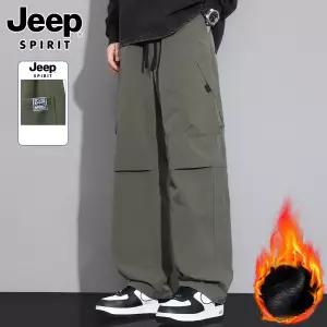 JEEP SPIRIT 방풍 후리스 바지 겨울 남성 기모 카고 팬츠