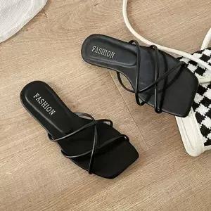 컨템포러리 3색상 우먼 사각디자인 캐주얼크로스형 이지슈즈