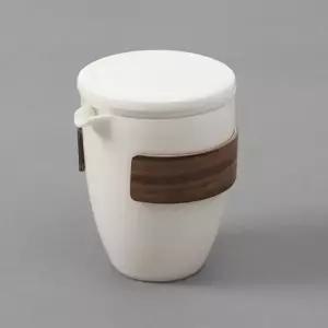 휴대용 백색 도자기 다기 다완 포함 티웨어