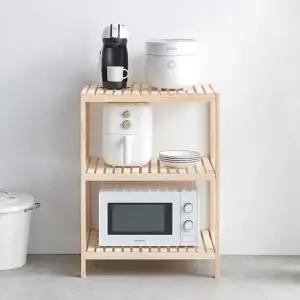 [룽스]원목 렌지대 선반 J282 3단 600 1color