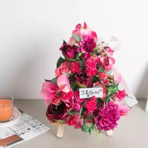 장미 성묘 화환 조화 꽃 엔젤로즈버드 set 35cm 납골당 산소 추모 테이블 장식