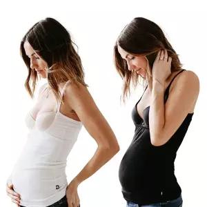 The Naked Nursing Tank 오픈 버스트 모유 수유 탱크 탑 2팩 - 흑백 846142