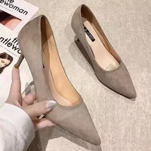 [라일리] Rly 구두 스틸레토 뾰족앞코 7cm 힐 스웨이드 5c